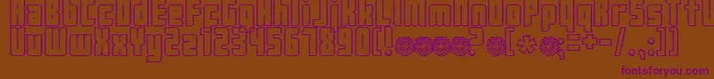 Push2-Schriftart – Violette Schriften auf braunem Hintergrund