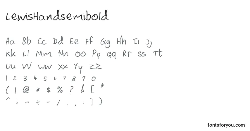Шрифт LewisHandSemibold – алфавит, цифры, специальные символы