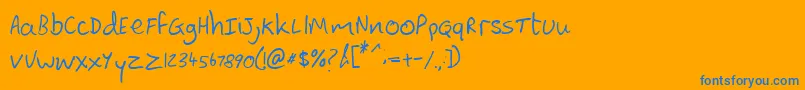 LewisHandSemibold Font – Blue Fonts on Orange Background