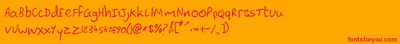 LewisHandSemibold Font – Red Fonts on Orange Background