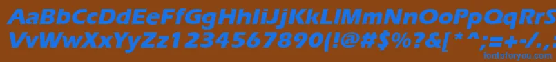 Шрифт ErgoeextraboldItalic – синие шрифты на коричневом фоне