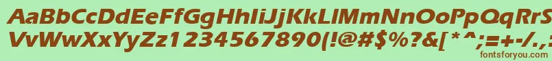 Шрифт ErgoeextraboldItalic – коричневые шрифты на зелёном фоне