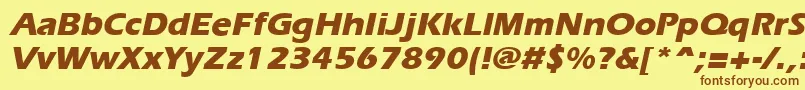 ErgoeextraboldItalic Font – Brown Fonts on Yellow Background