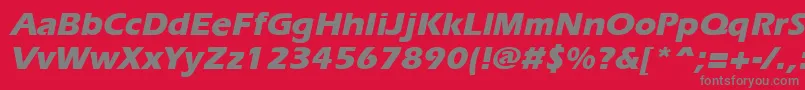 フォントErgoeextraboldItalic – 赤い背景に灰色の文字