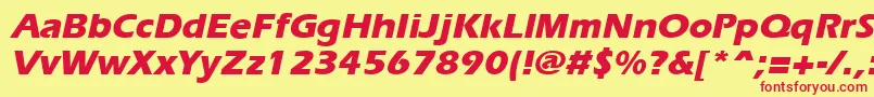 ErgoeextraboldItalic Font – Red Fonts on Yellow Background