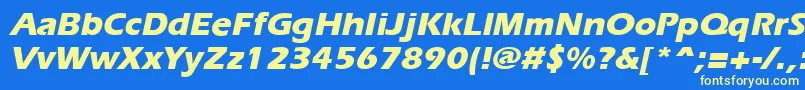 ErgoeextraboldItalic Font – Yellow Fonts on Blue Background