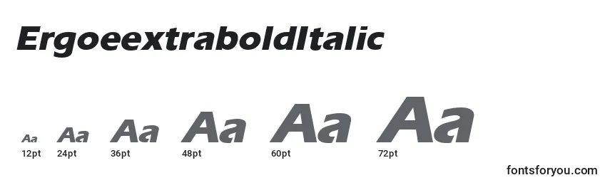 Размеры шрифта ErgoeextraboldItalic
