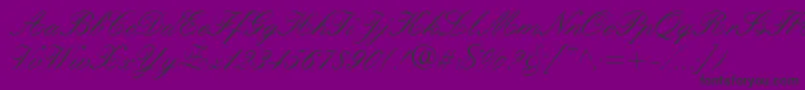 QuillScriptSsi-fontti – mustat fontit violetilla taustalla