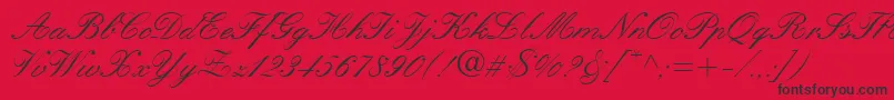 QuillScriptSsi Font – Black Fonts on Red Background