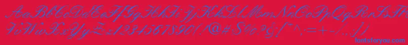 QuillScriptSsi Font – Blue Fonts on Red Background