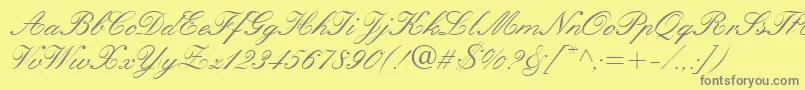 QuillScriptSsi Font – Gray Fonts on Yellow Background