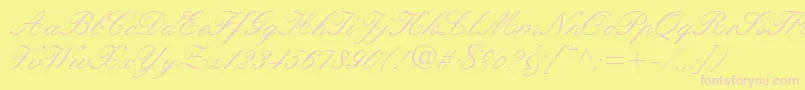 QuillScriptSsi Font – Pink Fonts on Yellow Background