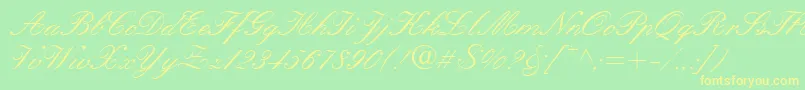 fuente QuillScriptSsi – Fuentes Amarillas Sobre Fondo Verde