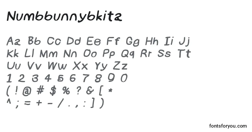 Czcionka Numbbunnybkita – alfabet, cyfry, specjalne znaki
