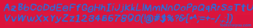 Numbbunnybkita Font – Blue Fonts on Red Background