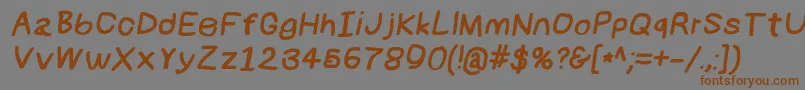 Numbbunnybkita Font – Brown Fonts on Gray Background