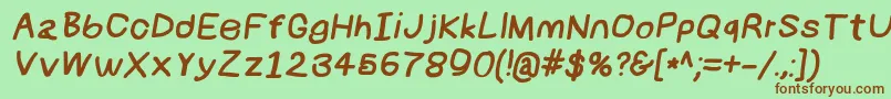 Numbbunnybkita Font – Brown Fonts on Green Background