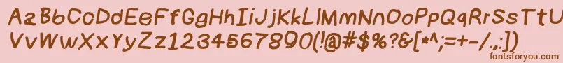 Numbbunnybkita Font – Brown Fonts on Pink Background