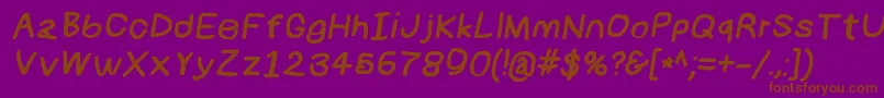 Numbbunnybkita Font – Brown Fonts on Purple Background