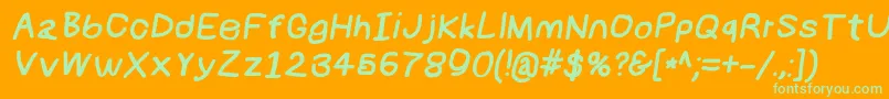 Numbbunnybkita Font – Green Fonts on Orange Background