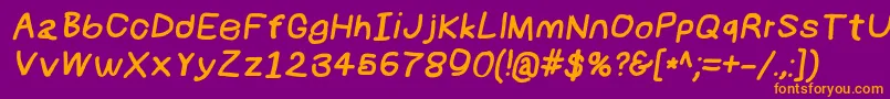 Numbbunnybkita Font – Orange Fonts on Purple Background