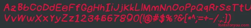 Numbbunnybkita Font – Red Fonts on Black Background