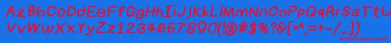 Numbbunnybkita Font – Red Fonts on Blue Background