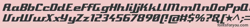 Fonte StaromatItalic – fontes pretas em um fundo rosa