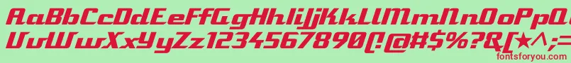 Fonte StaromatItalic – fontes vermelhas em um fundo verde