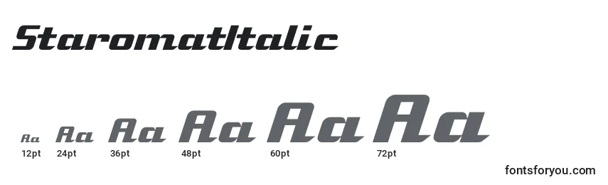 StaromatItalic Font Sizes