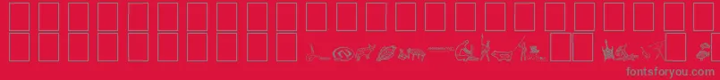 Fonte Aboriginebats2 – fontes cinzas em um fundo vermelho