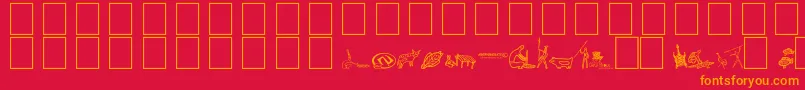 Aboriginebats2 Font – Orange Fonts on Red Background