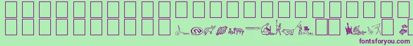 Шрифт Aboriginebats2 – фиолетовые шрифты на зелёном фоне