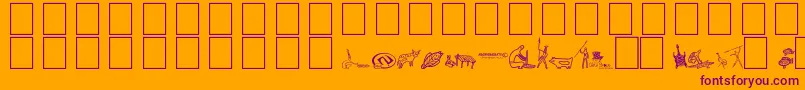 Fonte Aboriginebats2 – fontes roxas em um fundo laranja