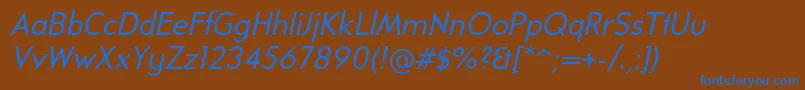 UniversalisadfstdItalic Font – Blue Fonts on Brown Background