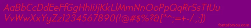 UniversalisadfstdItalicフォントについての詳細 フォントUniversalisadfstdItalic – 紫の背景に赤い文字