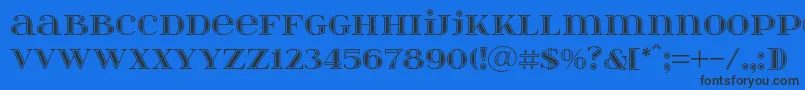 Itsadzokes01046-Schriftart – Schwarze Schriften auf blauem Hintergrund