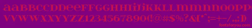 フォントItsadzokes01046 – 紫の背景に赤い文字