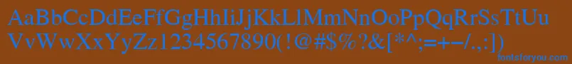 フォントThamesA – 茶色の背景に青い文字