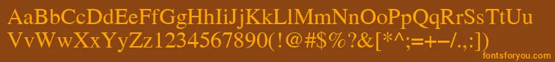 Więcej informacji o czcionce ThamesA Czcionka ThamesA – pomarańczowe czcionki na brązowym tle