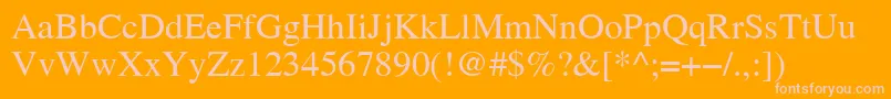 ThamesA-Schriftart – Rosa Schriften auf orangefarbenem Hintergrund