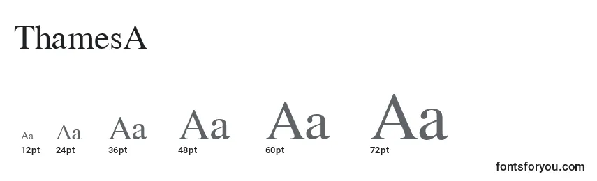 Размеры шрифта ThamesA