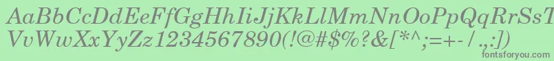 NewCenturySchoolbookCeItalic Font – Gray Fonts on Green Background