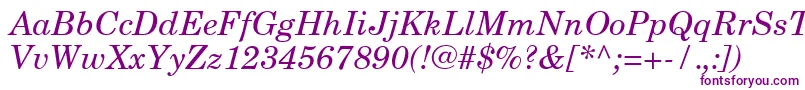 NewCenturySchoolbookCeItalic Font – Purple Fonts on White Background