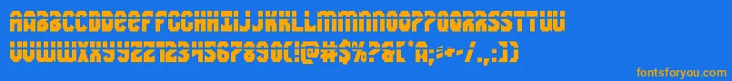 Warnationlaser Font – Orange Fonts on Blue Background