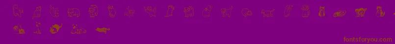 Wwkutekats Font – Brown Fonts on Purple Background