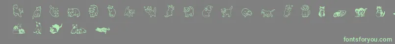 Шрифт Wwkutekats – зелёные шрифты на сером фоне