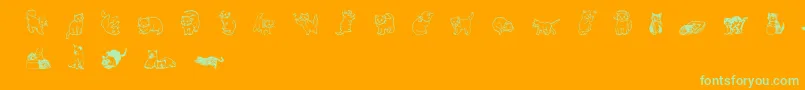 Wwkutekats Font – Green Fonts on Orange Background
