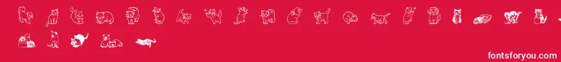 Fonte Wwkutekats – fontes brancas em um fundo vermelho