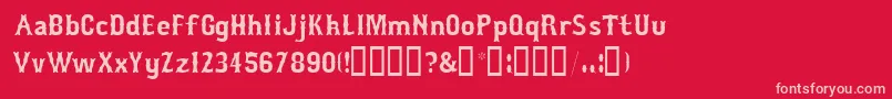 Bosox Font – Pink Fonts on Red Background